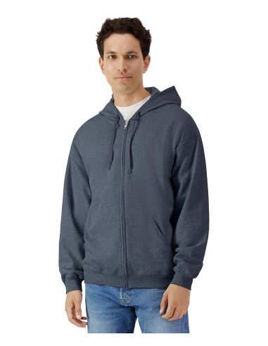 G-SF600-Softstyle® Midweight Fleece Adult Full Zip Hooded Sweatshirt